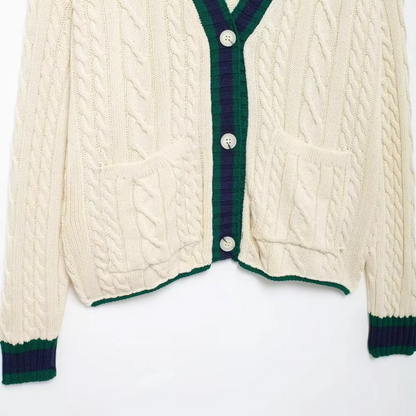 Jersey de Rayas Beige y Negro para Mujer con Mangas Largas | Ideal para Uso Diario