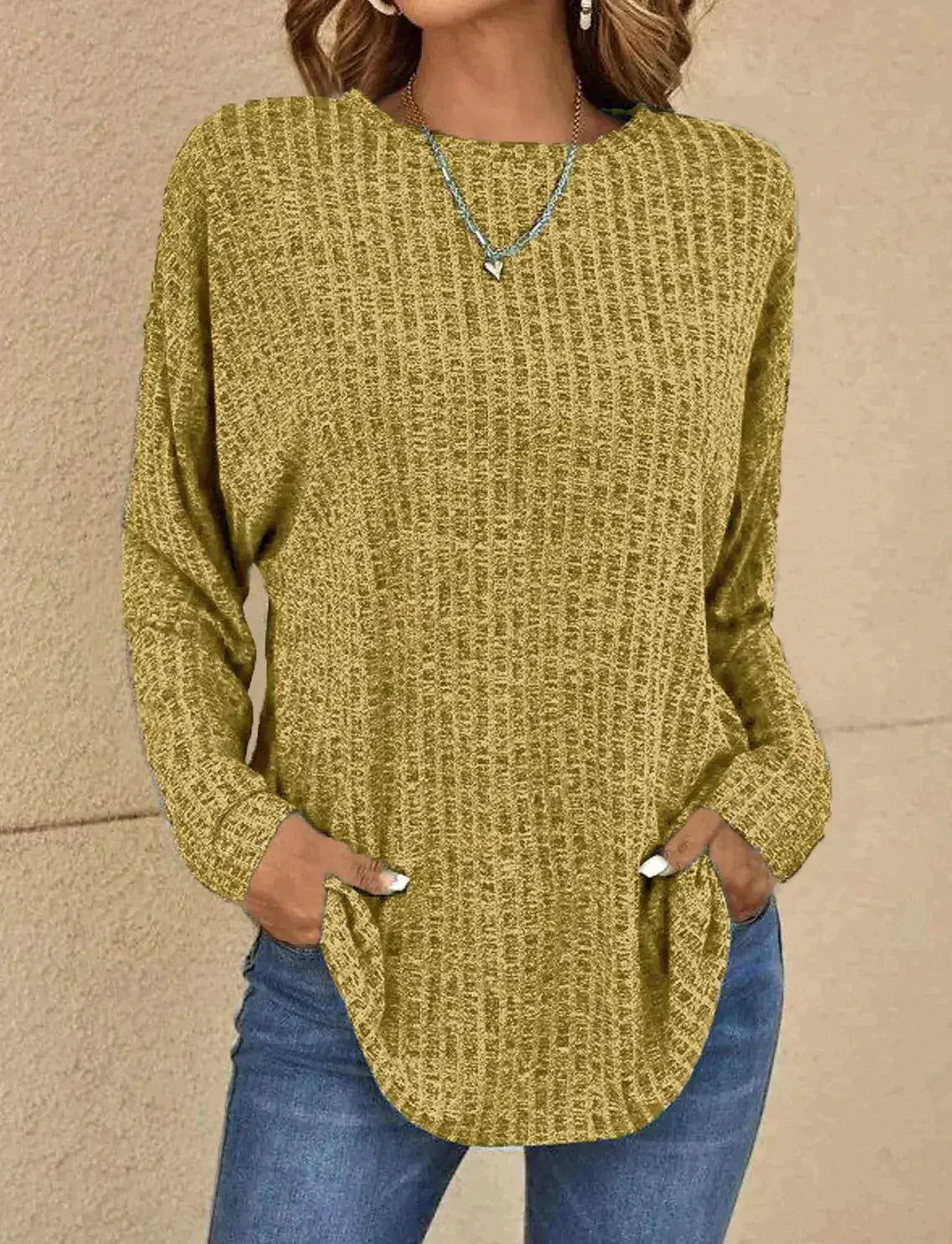 Jersey de Punto Acanalado con Bolsillos Laterales para Mujer | Ideal para Uso Diario