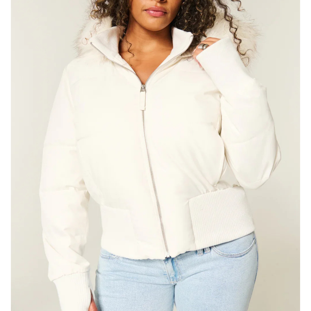 Chaqueta Acolchada con Cuello Alto y Capucha Desmontable para Mujer | Ideal para Invierno
