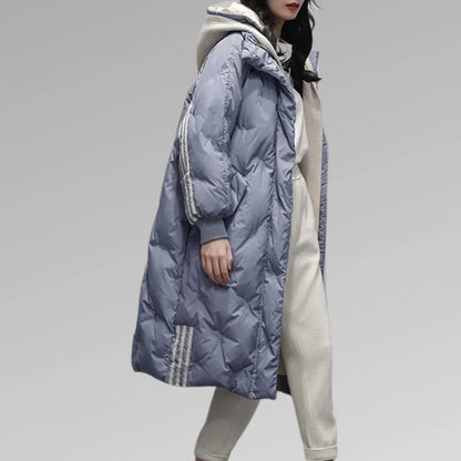 Abrigo Largo Acolchado Con Capucha Para Mujer | Ideal Para Otoño E Invierno