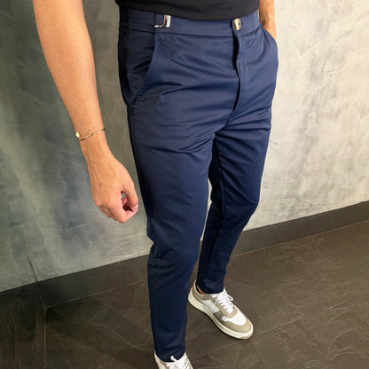 Pantalón Slim con Cierre de Botón y Bolsillos para Hombre | Ideal para Uso Diario