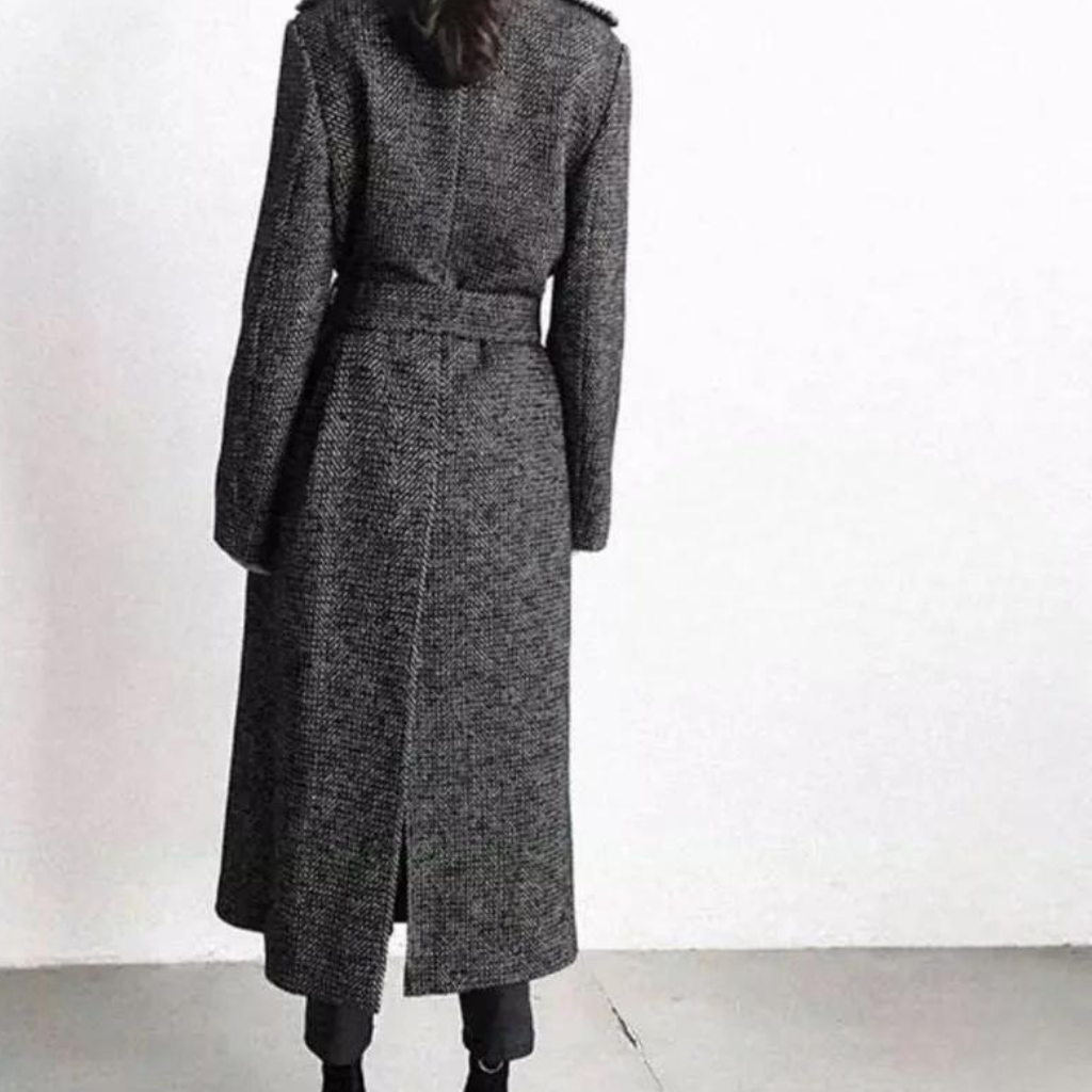 Abrigo Largo Con Motivo De Cuadros Para Mujer | Ideal Para Invierno