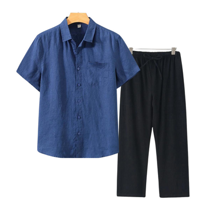Ensemble Avec Chemise Et Pantalon Droit Pour Hommes | Idéal Pour L’Été