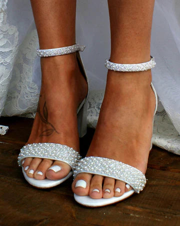 Sandalias De Tacón Con Correa En El Tobillo Para Mujer | Ideales Para Eventos Y Ocasiones Formales