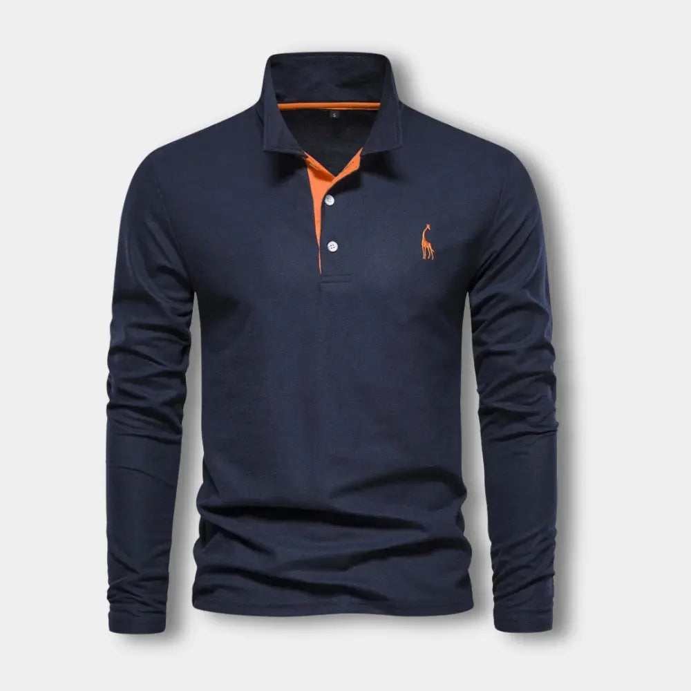 Polo De Manga Larga Con Cuello Abierto Y Cierre De Tres Botones Para Hombre | Ideal Para Uso Diario Y Actividades Informales