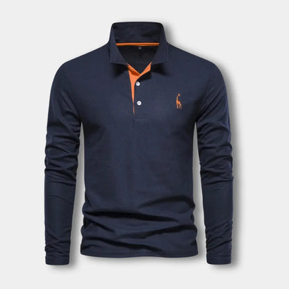 Polo De Manga Larga Con Cuello Abierto Y Cierre De Tres Botones Para Hombre | Ideal Para Uso Diario Y Actividades Informales