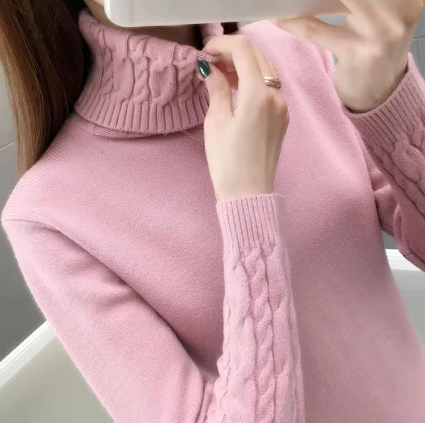 Pulóver de Cuello Alto con Mangas Largas para Mujer | Ideal para Temporada Fría