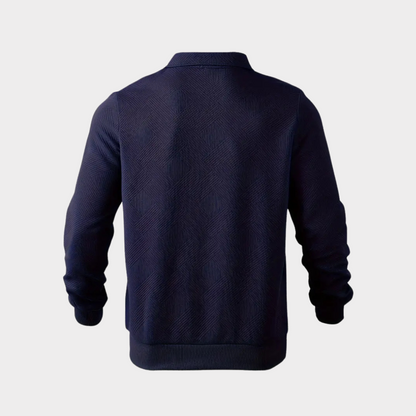 Sudadera De Corte Amplio Con Motivo Geométrico Y Cuello Con Media Cremallera Para Hombres | Ideal Para Uso Diario E Informal