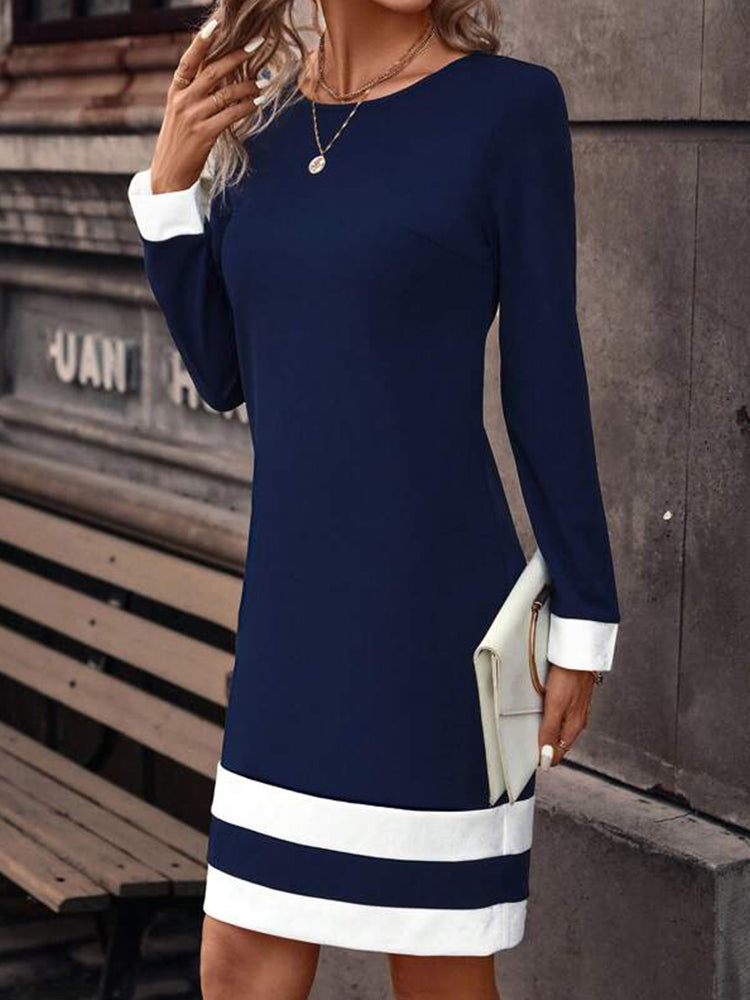 Vestido de Punto con Manga Larga y Corte Ajustado para Mujer | Ideal para Uso Diario