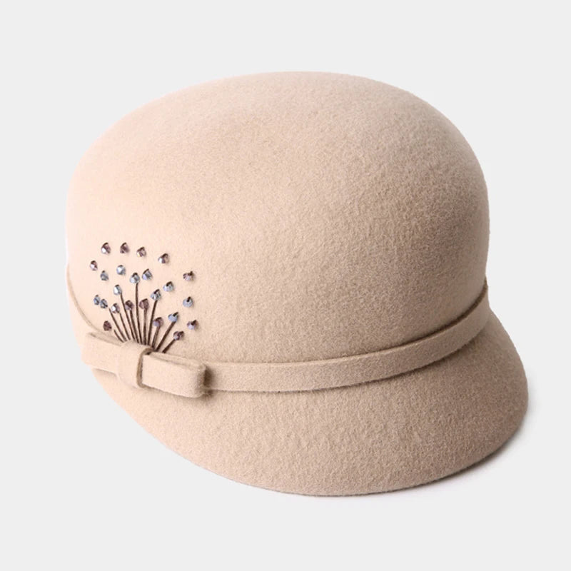 Boina De Invierno Con Visera Y Detalles Decorativos Para Mujer | Ideal Para Temporada Fría