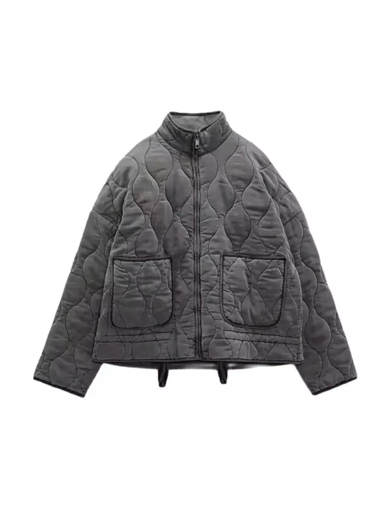 Chaqueta con Cierre de Cremallera y Cuello Redondo para Mujer | Ideal para Uso Diario en Entretiempo