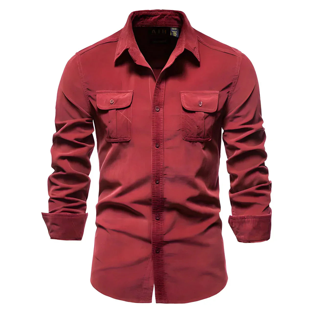 Camisa De Color Liso Con Corte Slim Fit Para Hombre | Ideal Para Uso Diario
