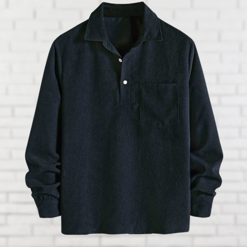 Camisa Con Cierre Abotonado Y Bolsillo En El Pecho Para Hombre | Ideal Para Uso Diario