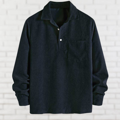 Camisa Con Cierre Abotonado Y Bolsillo En El Pecho Para Hombre | Ideal Para Uso Diario