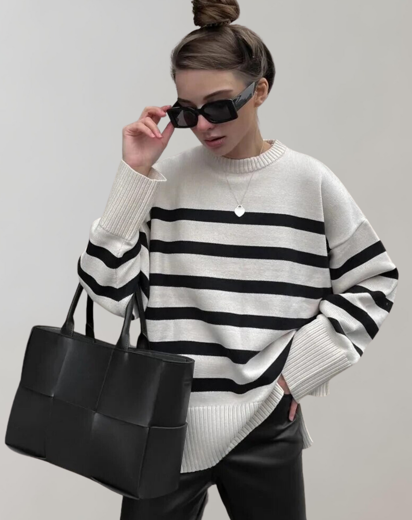 Jersey Con Rayas De Corte Amplio Para Mujer | Ideal Para Uso Diario