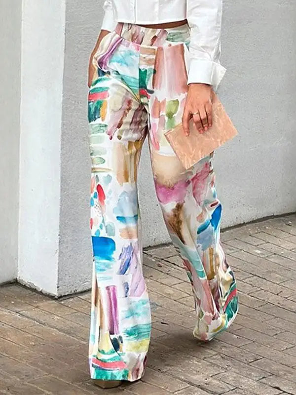 Pantalón Estampado de Pierna Recta para Mujer | Ideal para Primavera y Verano