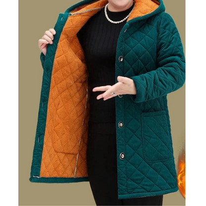 Chaqueta Acolchada con Cierre de Botones para Mujer | Ideal para Temporada Fría