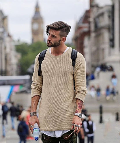 Jersey de Punto de Manga Larga con Corte Versátil para Hombre | Ideal para Uso Diario