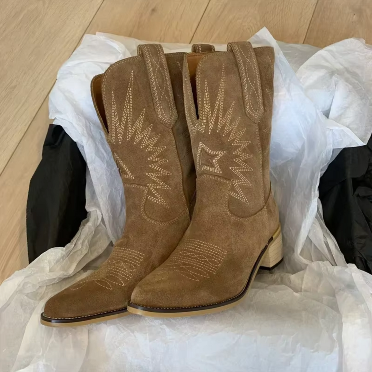 Botas Con Bordado Decorativo Y Punta Afilada Para Mujer | Ideal Para Otoño E Invierno