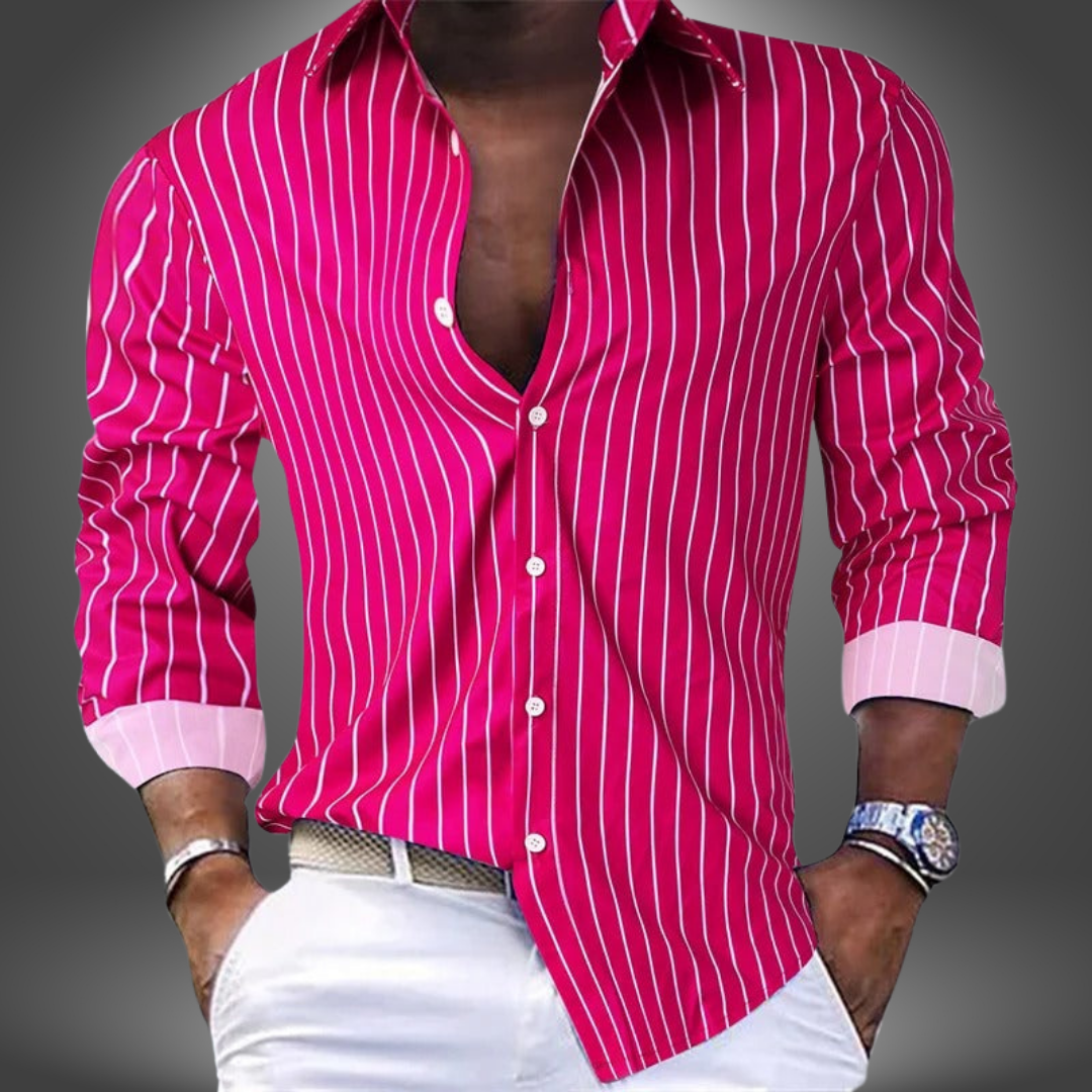 Camisa De Manga Larga Con Cierre De Botones Para Hombres | Ideal Para Uso Diario