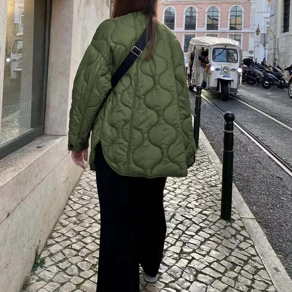 Chaqueta Acolchada con Cuadro para Mujer | Ideal para Otoño E Invierno