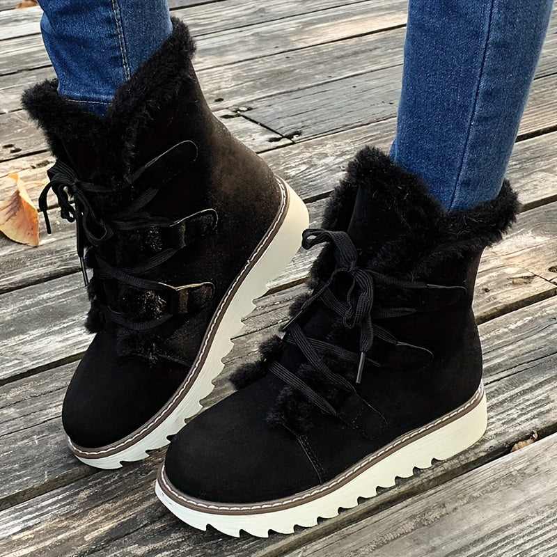 Botas con Cordones y Suela Plataforma para Mujer | Ideal para Temporada de Invierno
