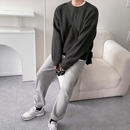 Jersey De Corte Relajado Con Textura Acanalada Para Hombres | Ideal Para Uso Diario E Informal