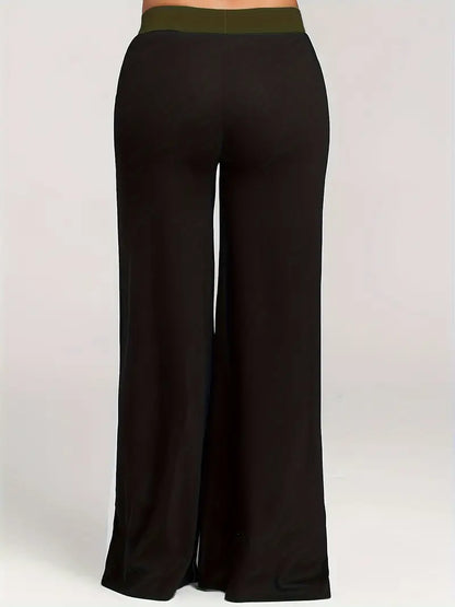 Pantalón Ancho con Diseño Color Block para Mujer | Ideal para Uso Diario y Ocasiones Informales