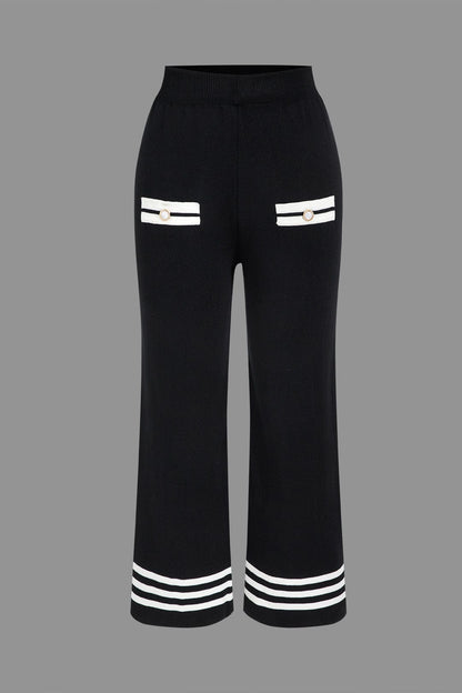 Conjunto De Dos Piezas Para Mujer Con Cárdigan Corto Y Pantalón Amplio | Ideal Para Uso Diario Y Trabajo