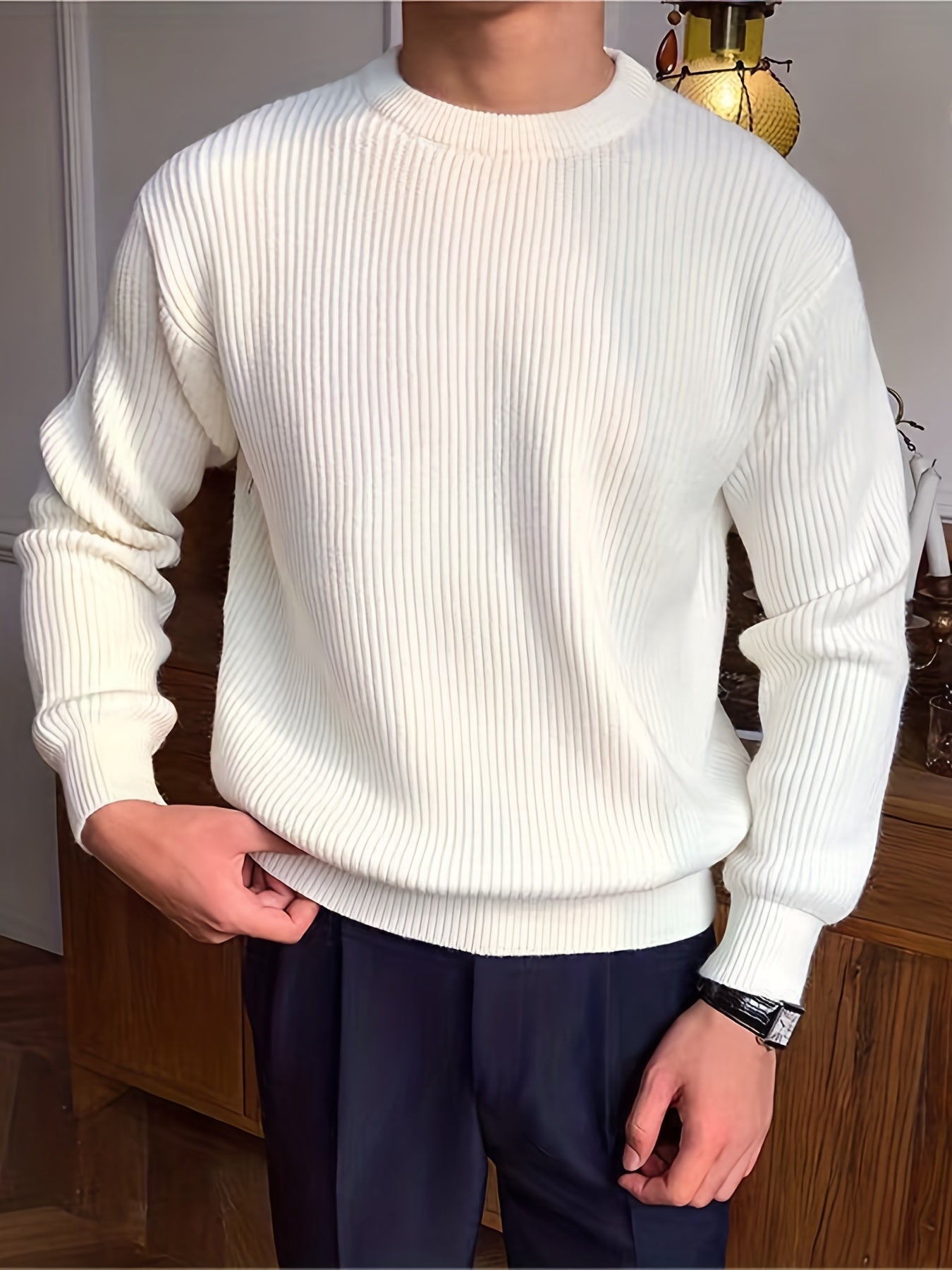 Jersey de Punto para Hombre con Diseño Trenzado | Ideal para Uso Diario