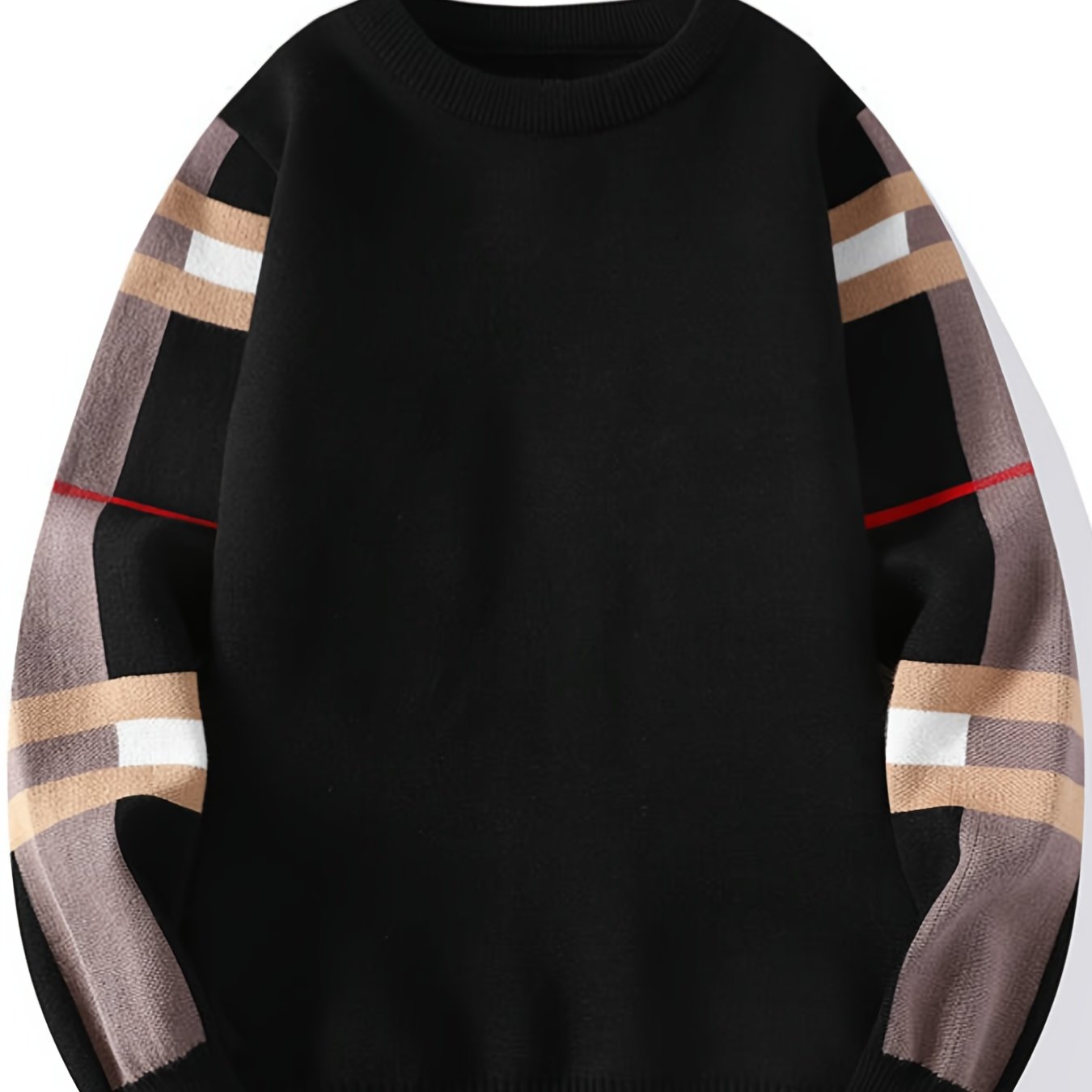 Jersey De Manga Larga Con Rayas En Las Mangas Para Hombres | Ideal Para Uso Diario Y Entornos Informales