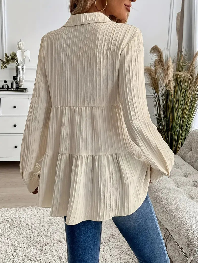 Camisa Con Cierre De Botones Y Corte Fluido Para Mujer | Ideal Para Oficina Y Uso Diario
