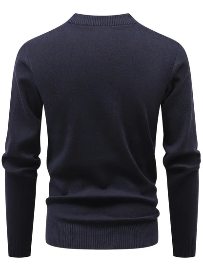 Jersey Ajustado Con Media Cremallera Frontal Y Cuello Redondo Para Hombres | Ideal Para Uso Diario E Informal