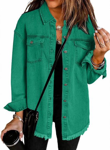 Chaqueta con Botones y Corte Holgado para Mujer | Ideal para Uso Diario