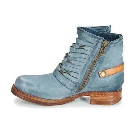 Botines con Tacón Bloque y Cierre Lateral para Mujer | Ideal para Uso Diario y Ocasiones