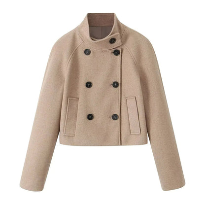 Abrigo De Invierno Con Corte Suelto Y Botones Dobles Para Mujer | Ideal Para Invierno