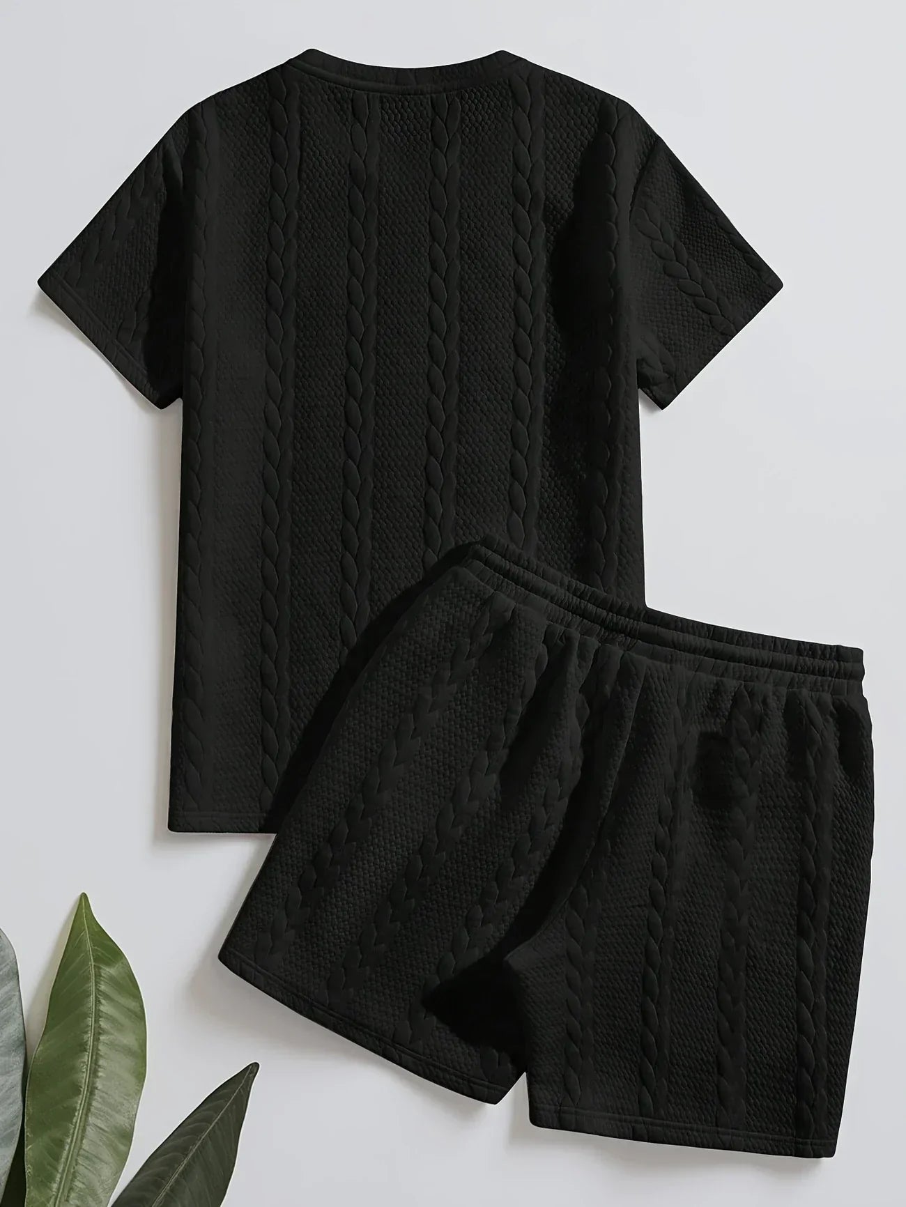 Conjunto de Dos Piezas con Motivo Trenzado en Relieve para Mujer | Ideal para Uso Diario
