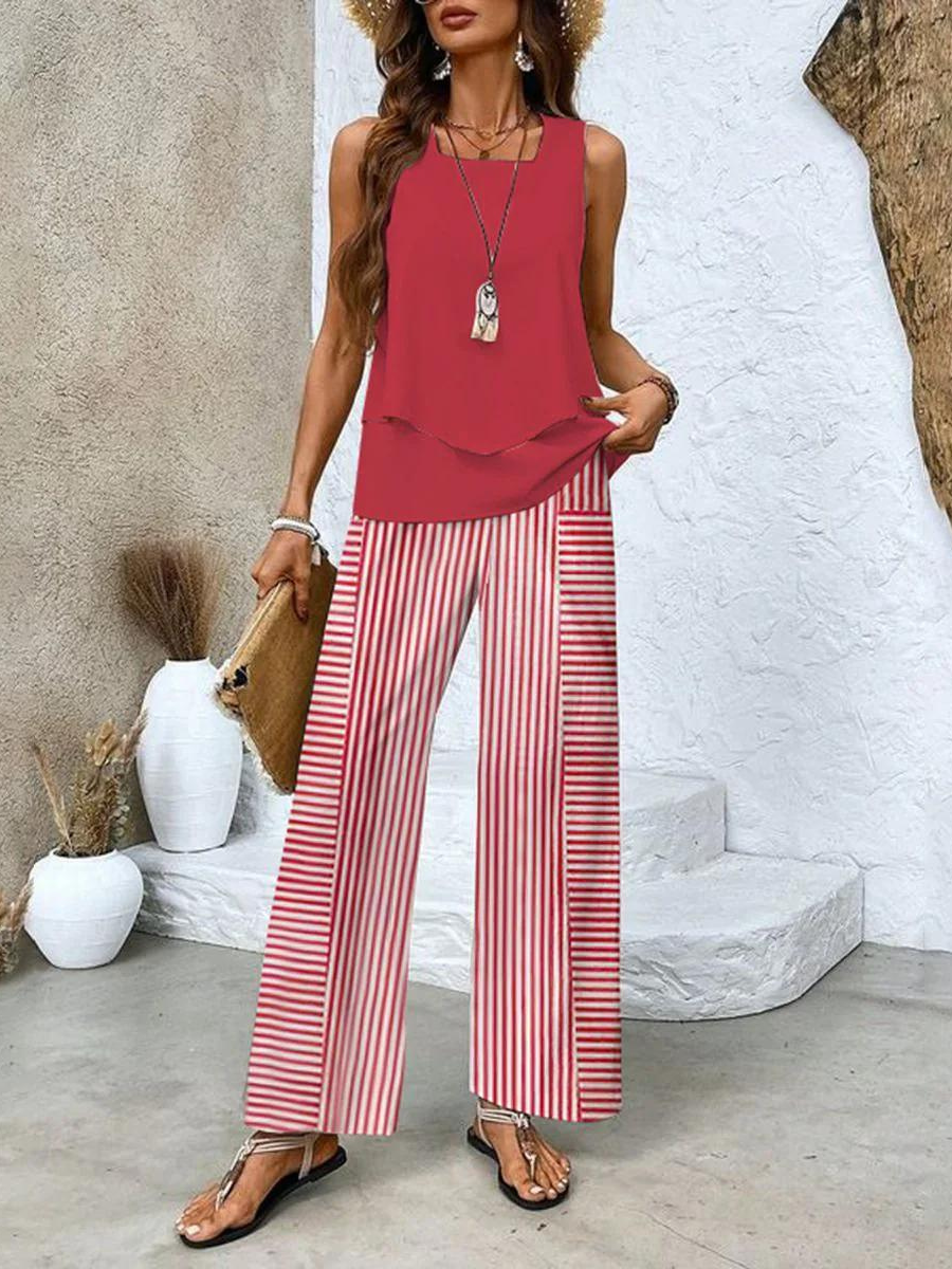 Conjunto de Dos Piezas con Corte Amplio para Mujer | Ideal para Días Cálidos
