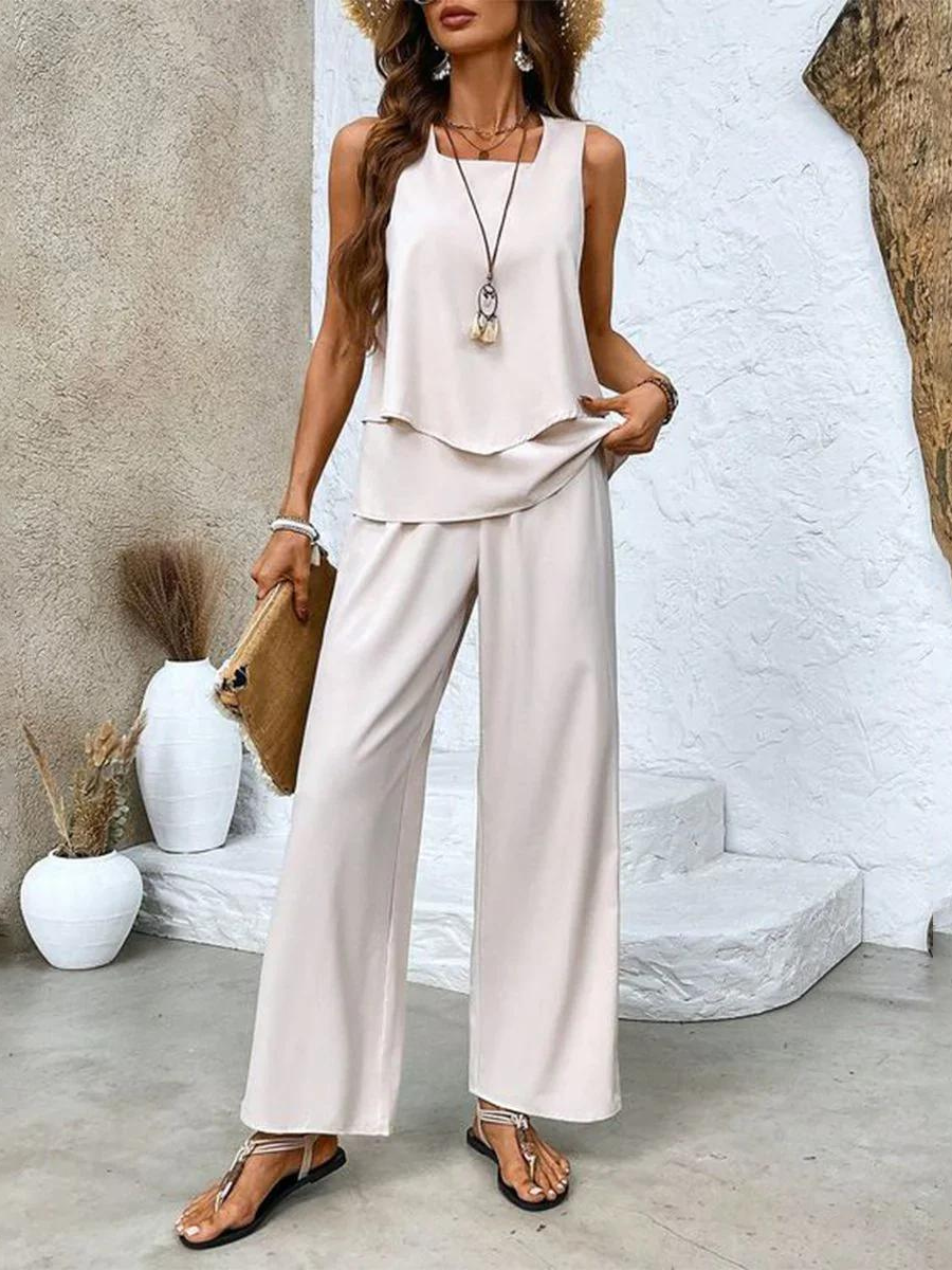 Conjunto de Dos Piezas con Corte Amplio para Mujer | Ideal para Días Cálidos