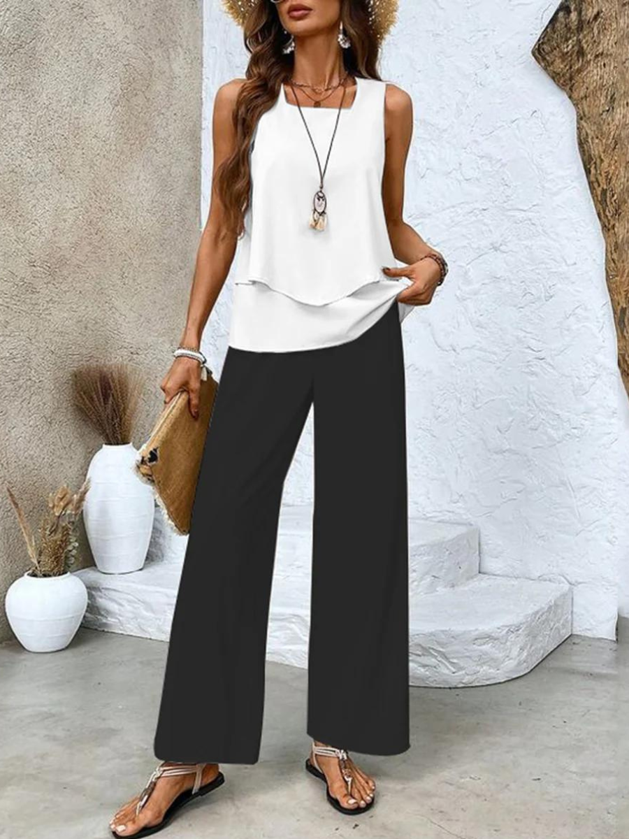 Conjunto de Dos Piezas con Corte Amplio para Mujer | Ideal para Días Cálidos