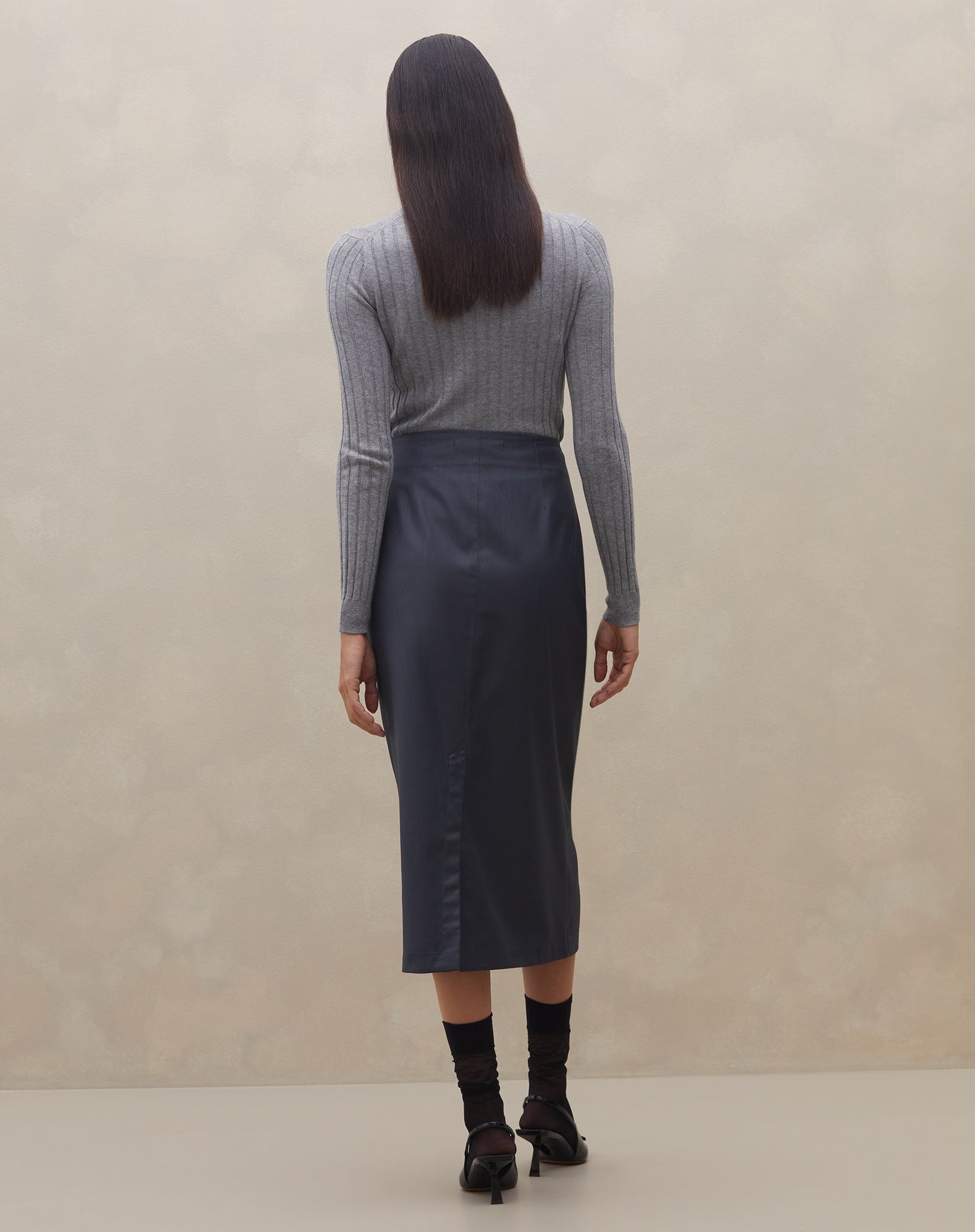 Falda Midi de Corte Sastre con Cintura Ajustable para Mujer | Ideal para Uso Profesional