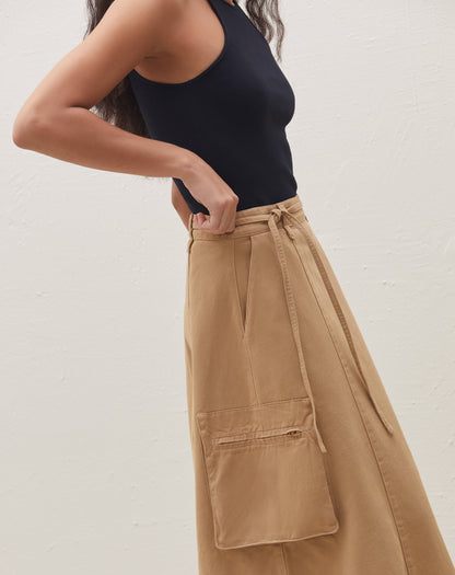 Falda Midi Estructurada de Talle Alto con Cierre de Lazo para Mujer | Ideal para Noche y Eventos Formales