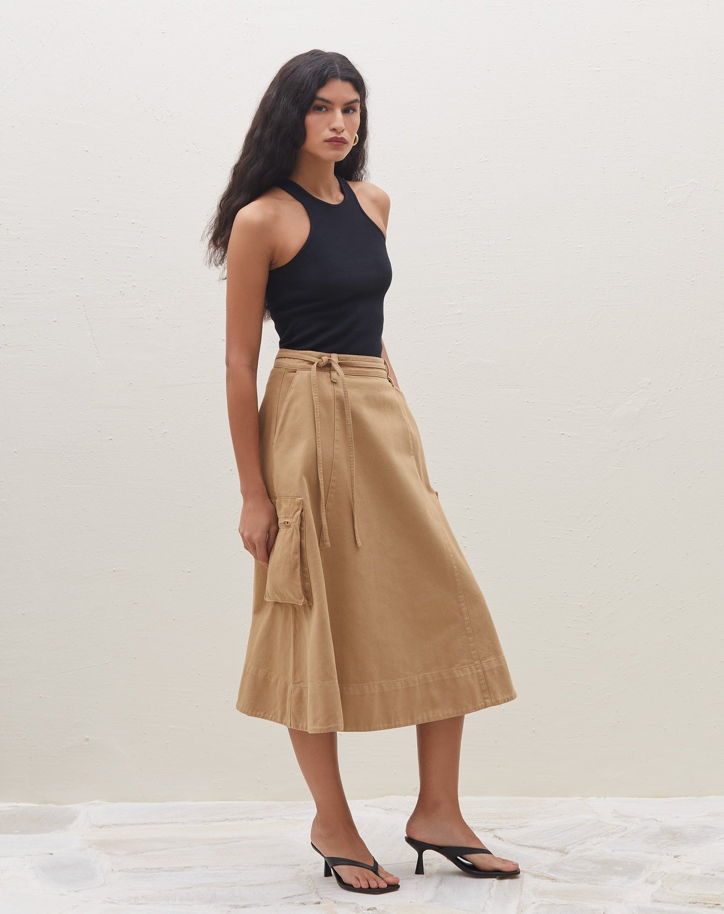 Falda Midi de Talle Alto con Lazo para Mujer | Ideal para Salidas de Noche o Eventos Planificados