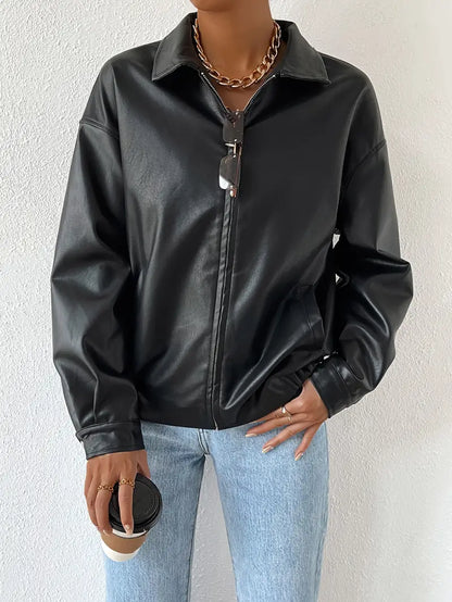 Chaqueta Recta Ligeramente Oversize Con Bolsillos Laterales Para Mujer | Ideal Para Uso Diario Y Actividades Urbanas