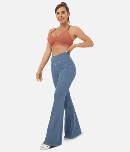 Pantalón Flare Con Cintura Alta Para Mujer | Ideal Para Uso Diario