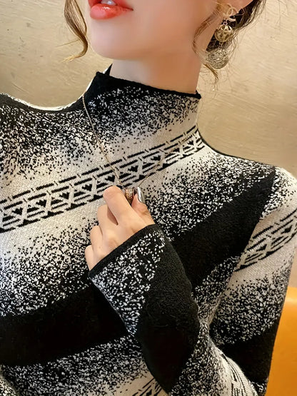 Jersey De Punto Con Diseño De Rayas Para Mujer | Ideal Para Uso Diario