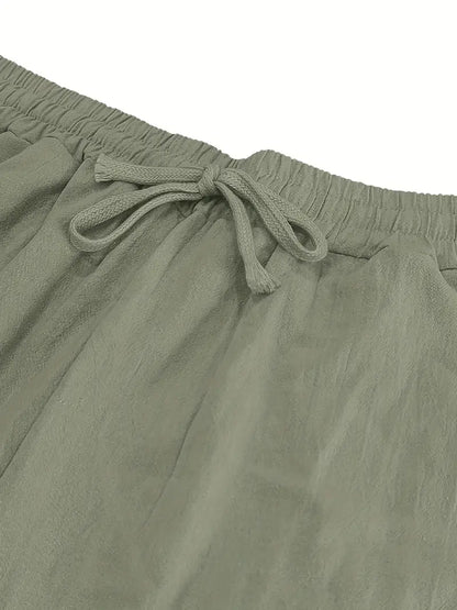 Pantalón Casual de Corte Amplio con Cintura Elástica y Bolsillos Profundos para Hombre | Ideal para Uso Diario
