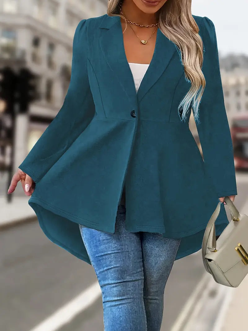 Blazer con Cierre de Un Botón para Mujer | Ideal para Uso Profesional y Semi-Formal