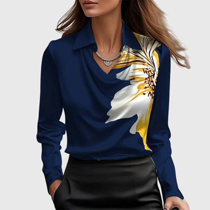 Blusa Fluida Con Cuello Plisado Para Mujer | Ideal Para Uso Diario En Interior Y Exterior