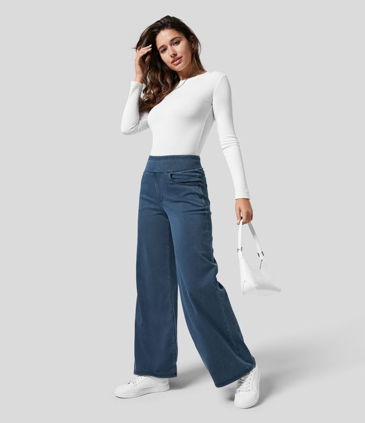 Pantalón de Talle Alto con Corte Elástico para Mujer | Ideal para Uso Diario y Profesional
